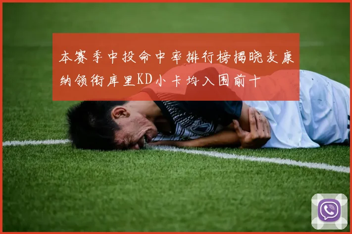 本赛季中投命中率排行榜揭晓麦康纳领衔库里KD小卡均入围前十